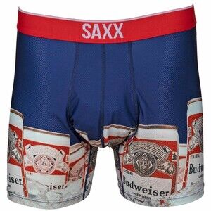 SAXX Men's Budweiser Volt Breathable Boxer Brief Built-in Pouch Support - Med